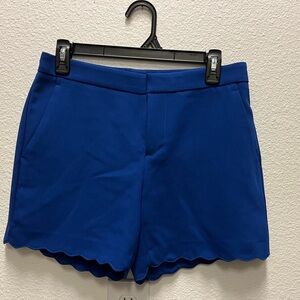Banana Republic Royal Blue Scalloped Hem Dress Shorts Flat Front Stretch Women 0